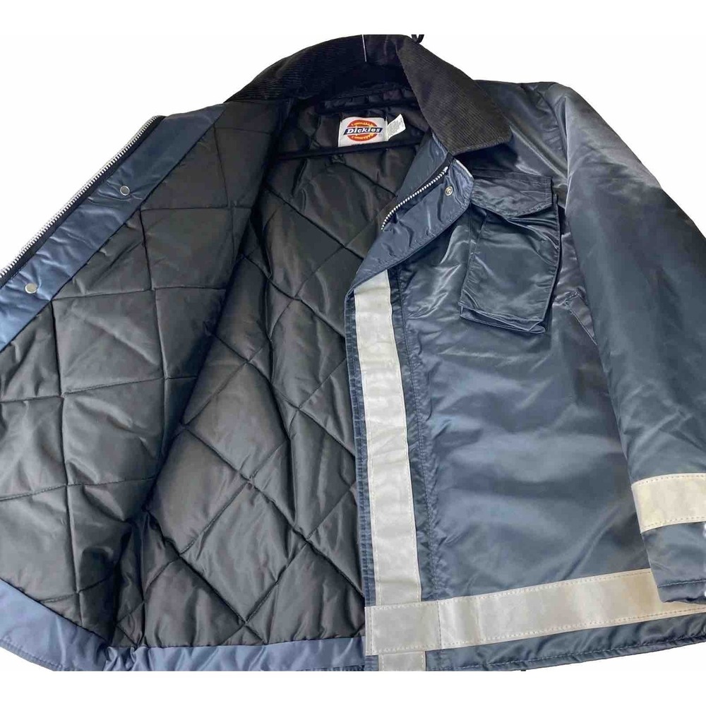 VTG USA Dickies Workwear Jacket Reflective Men 2XL High Visibility Quilted Liner